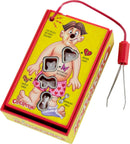 The World's Smallest Operation game by Super Impulse features a colorful box depicting a cartoon character with various ailments. It includes a tweezers tool for removing ailments like 'broken heart' and 'butterflies in stomach' from the game board.
