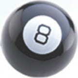 World's Smallest Magic 8 Ball by Super Impulse, a compact version of the classic fortune-telling toy. It features a black spherical design with a white number 8 on top, perfect for fun predictions and magic-themed collectibles.
