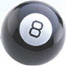 World's Smallest Magic 8 Ball by Super Impulse, a compact version of the classic fortune-telling toy. It features a black spherical design with a white number 8 on top, perfect for fun predictions and magic-themed collectibles.