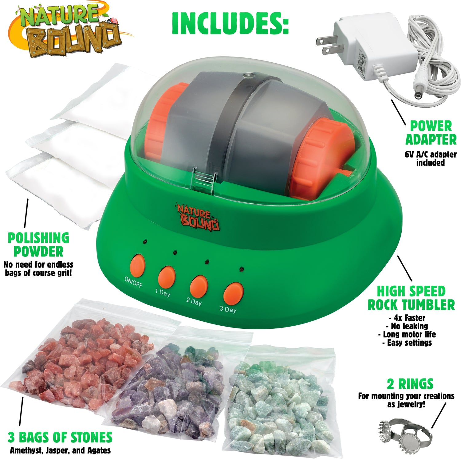 Hobby Rock Tumbler Kit Rock Polisher Starter Kit For Kids & Adult - Canada