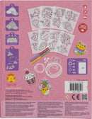 Sweat Treats Shrinkies DIY kit by Tiger Tribe featuring colorful shrink art designs to create fun charms. Includes illustrations, coloring pencils, and accessories for crafting. Suitable for imaginative projects, ideal for children.