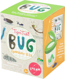 The Bug Spotter Kit by Tiger Tail features a brightly colored box showcasing various illustrated bugs, including ants and caterpillars. The kit includes a bug spotting tool with magnification capabilities and a guided handbook for insect observation. It promotes STEAM learning for kids aged 3 and above.