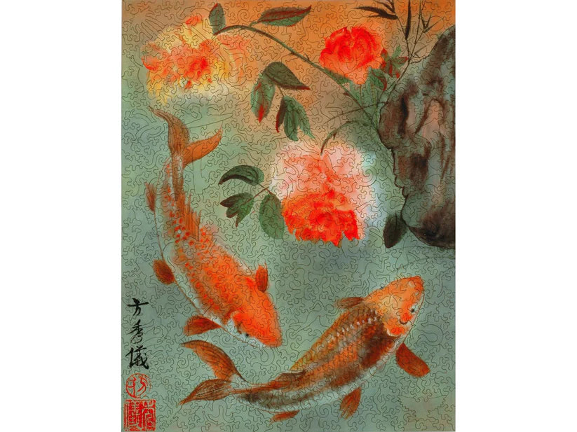 two koi art