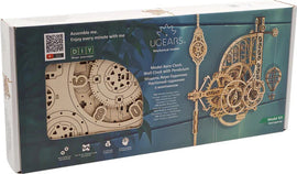 UGears 3D Aero Clock w/Pendulum DIY kit for crafting enthusiasts. The kit features intricate wooden pieces that assemble into a functional wall clock with a pendulum, combining creativity and engineering. Ideal for hobbyists looking for a unique project, it includes detailed instructions and all necessary components.