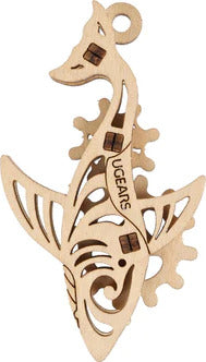 The Ugears U-Fidgets Pacific Ocea is a beautifully crafted wooden fidget toy featuring an intricate design of a stylized sea creature with a mechanism for movement. It's showcased in natural wood color, perfect for enhancing focus and providing tactile stimulation.