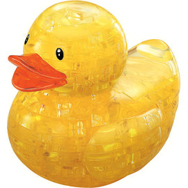3D Crystal jigsaw puzzle featuring a vibrant yellow rubber duck design. The puzzle consists of interlocking crystal pieces that create a lifelike representation, perfect for decoration or playful display. Ideal for puzzle enthusiasts and collectors alike.