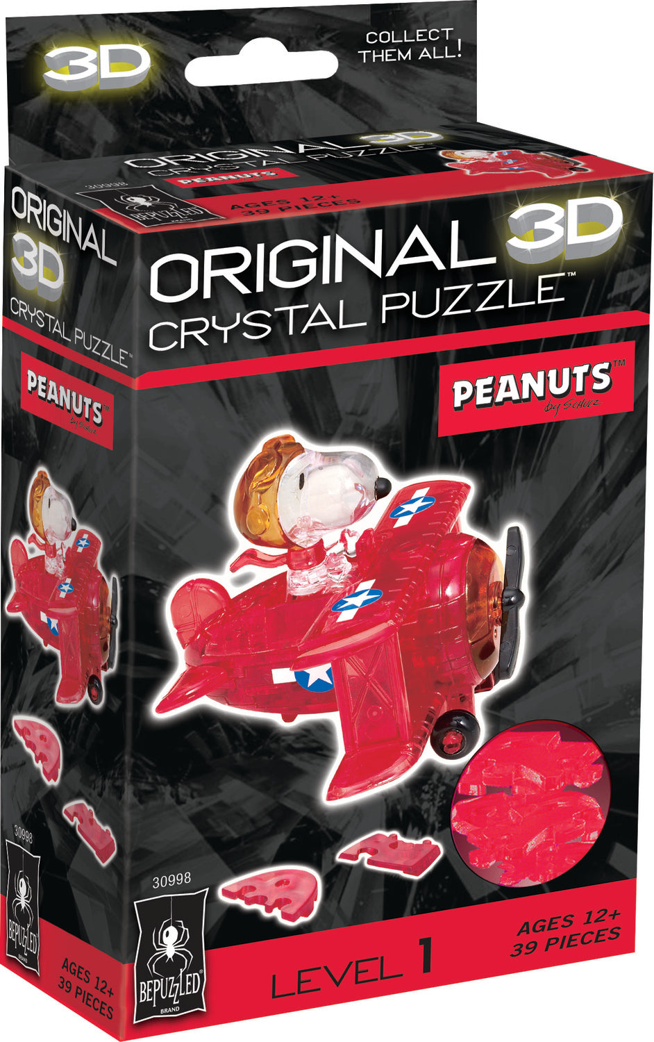 Eureka Peanuts Flying Ace Fensterbilder – Statisch Haftend, Wiederverwendbar