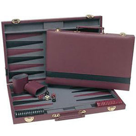 We Games Burgundy and Black Backgammon Set 18"