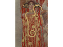 Artistic depiction of a figure with intricate jewelry and patterns, from a classical Klimt painting.