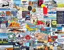 The 'I Love Cape Cod' jigsaw puzzle features a vibrant collage of iconic Cape Cod imagery, including signs, landmarks, and local attractions, beautifully arranged for an engaging puzzle experience.