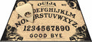 Classic Ouija board by Winning Moves, featuring a wooden plank surface with letters, numbers, and the words 'GOOD BYE'. Accompanied by a planchette for sliding over letters to communicate.