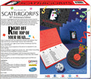 Scattergories 30th Anniversary Edition game box by Winning Moves. The box features colorful graphics, including the Scattergories logo, and details about gameplay. It includes components like answer pads, a mechanical timer, and a 20-sided letter die, encouraging fast-thinking and creativity in a fun, competitive format.