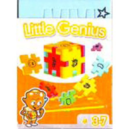 The 'Little Genius' mechanical puzzle by Toysmith, featuring colorful interlocking pieces designed for children ages 3-7. The packaging shows a playful character and bright colors, inviting kids to engage in educational fun and develop problem-solving skills.