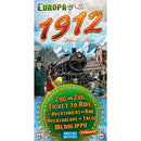 Ticket to Ride: Europa 1912 game box by Days of Wonder, featuring a vintage train illustration and characters dressed in Edwardian attire. The packaging showcases the title 'Europa 1912' prominently, set against a scenic European backdrop, with hints of expansion and adventure for board game enthusiasts.