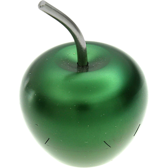 Green Apple Aluminum mechanical puzzle featuring a shiny, green apple design with a metallic stem. The puzzle is designed for fun and engaging problem-solving, appealing to both kids and adults who enjoy challenges.
