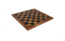A 13-inch leather chessboard featuring an old map design. The board has alternating black and natural wood squares with intricate detailing along the edges. Perfect for both decorative display and gameplay.