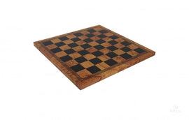 A 13-inch leather chessboard featuring an old map design. The board has alternating black and natural wood squares with intricate detailing along the edges. Perfect for both decorative display and gameplay.