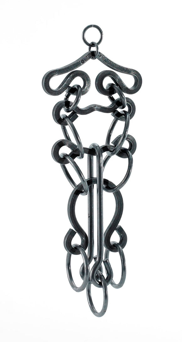 The Genuine Article Tavern Puzzle is a mechanical puzzle designed by Tucker Jones House. It features an intricate arrangement of interlocking metal loops, connected in an appealing design. The puzzle is made from high-quality materials and is perfect for puzzle enthusiasts and those who enjoy challenges, providing an engaging and interactive experience as users work to solve it.