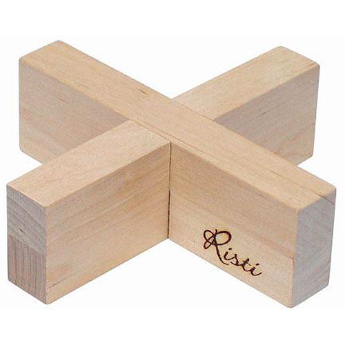 Nob's Cross by Oy Sloyd AB is a wooden mechanical puzzle featuring a simple cross design composed of two intersecting rectangular blocks. The natural wood finish highlights its minimalist style, making it perfect for logic enthusiasts and puzzle lovers looking for a unique challenge.