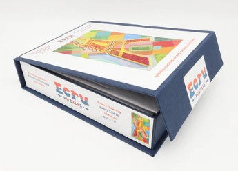 Artifact Wooden Puzzles jigsaw puzzle titled 'Eiffel Tower' by Robert Delaunay, featuring a colorful abstract design on the box. The packaging is blue and showcases the artwork prominently, appealing to art lovers and puzzle enthusiasts.