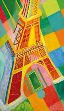 Eiffel Tower by Robert Delaunay, vibrant jigsaw puzzle designed by Artifact Wooden Puzzles. The image features a colorful, abstract representation of the Eiffel Tower, emphasizing bold shapes and bright hues, perfect for art lovers and puzzle enthusiasts alike.