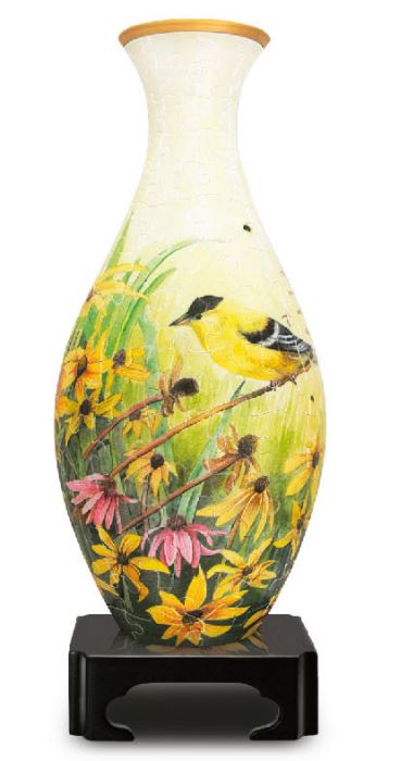 Goldfinches 3D Jigsaw Puzzle Vase