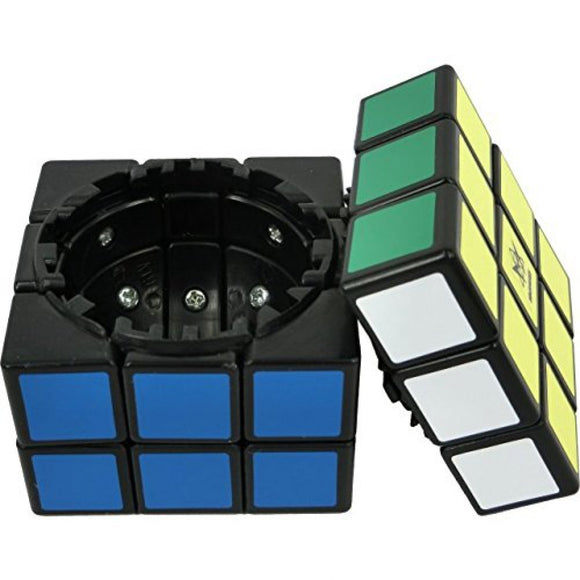 Oskar's Treasure Chest is a mechanical puzzle designed by Mefferts, featuring a cube shape with colored stickers in blue, green, yellow, white, and red. The puzzle reveals a hidden compartment inside, challenging users to solve it through a series of turns. Ideal for enhancing problem-solving skills and providing hours of entertainment.