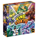 The King of Tokyo board game box featuring colorful illustrations of various monsters and characters, including a giant gorilla, robot, and lizard. The game is designed for 2-6 players, suitable for ages 8 and up, with a playtime of approximately 30 minutes. The game's logo is prominently displayed on the front.