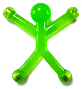 The Mini QMan Translucent in Lime, a quirky and fun fidget toy, features a translucent green figure with outstretched arms and legs, perfect for stress relief and playful interaction.