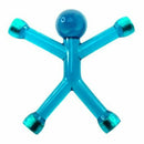 A playful Mini QMan in a translucent sea blue color. This fidget toy features a small figure with outstretched arms and legs, designed for tactile stimulation and stress relief. Its vibrant color makes it an eye-catching accessory for both children and adults.