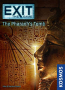 The product cover of 'Exit: The Pharaoh's Tomb' by Thames & Kosmos, featuring an ancient Egyptian scene. The striking image depicts a golden bust of a pharaoh alongside hieroglyphics and a clock, suggesting a mysterious and adventurous gameplay experience. The title is prominently displayed at the top, and the logo of Kosmos is visible in the bottom corner.