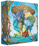 Box cover of the board game 'Spirit Island' by Greater Than Games. The artwork features a mystical landscape with a giant tree, a spirit figure, and a ship on vibrant blue waters, highlighting the game's cooperative strategy theme.