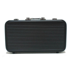 BLK Aluminum Poker Set 300 by Wood Expressions, featuring a sleek black case with a textured finish. Ideal for game nights, this set includes everything needed for poker enthusiasts.