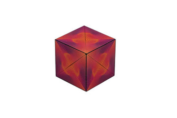 Shashibo Optical Illusion by Geobenders is a colorful mechanical puzzle that transforms through various shapes. It features vibrant patterns and optical illusions, enhancing the tactile and visual puzzle experience.