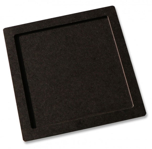 A black, rectangular puzzle tray designed for assembling jigsaw puzzles, featuring a raised edge to hold puzzle pieces in place, suitable for large puzzles.