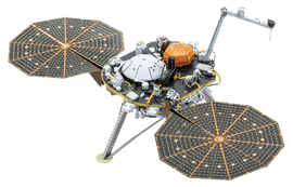 The Metal Earth Mars Lander Insight DIY kit from Fascinations features a detailed metal model of the Mars lander with intricate components including solar panels and scientific instruments. Ideal for enthusiasts and hobbyists, this kit encourages creativity and precision in assembly.
