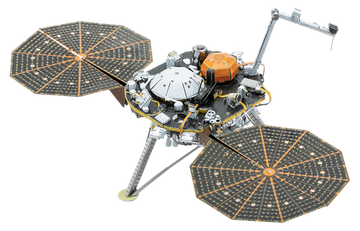 The Metal Earth Mars Lander Insight DIY kit from Fascinations features a detailed metal model of the Mars lander with intricate components including solar panels and scientific instruments. Ideal for enthusiasts and hobbyists, this kit encourages creativity and precision in assembly.
