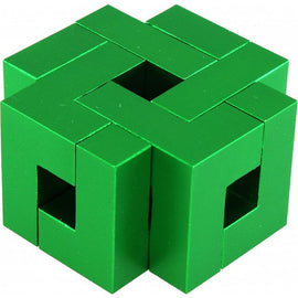 Victory Puzzle by Puzzle Master is a green mechanical puzzle featuring interlocking segments that create a captivating geometric shape. The sleek, modern design invites both challenge and creativity, suitable for puzzle enthusiasts and beginners alike. Made from high-quality materials, it emphasizes engagement and problem-solving skills.
