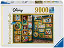 Disney Museum jigsaw puzzle by Ravensburger featuring a vibrant collection of framed Disney character artwork, including iconic figures like Ariel, Cinderella, and Mickey Mouse. The puzzle comes in a sturdy box and boasts 9000 pieces, ideal for Disney fans and puzzle enthusiasts alike, promising hours of engaging entertainment.