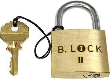 The B-Lock II by Puzzlocks is a sturdy, brass mechanical puzzle featuring a silver shackle and a golden key. This captivating puzzle challenges users to unlock the mechanism, combining fun with cognitive skill development.
