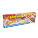 The Phoenix Model Airplane by House of Marbles displayed in its packaging. The box features a vibrant design with a large, colorful phoenix logo. It highlights features such as a 20-inch wingspan and long-distance flight capabilities, suitable for ages 8 and up. The model is made from durable balsa wood and ultra-light foam, emphasizing its engineering design.