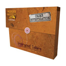 Underwood Cellars Murder Mystery Party Case Files box featuring a vintage design. The box is labeled 'Crime Investigation' with a rustic brown texture and a tag. Ideal for game nights.