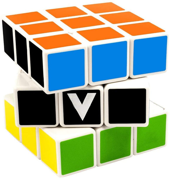 V-Cube 3 Flat mechanical puzzle featuring a 3x3 cube design in vibrant colors including orange, blue, green, yellow, and black. Perfect for enhancing logic and problem-solving skills.