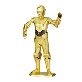 ICONX: C-3P0 DIY kit from Fascinations, featuring a detailed, gold-plated metal replica of the iconic character. Perfect for model building and collectors.