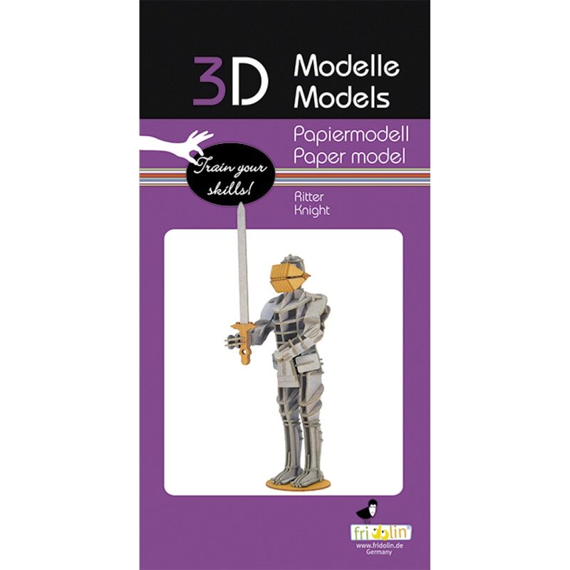 3D Paper Model Knight DIY Kit by Fridolin | EurekaPuzzles