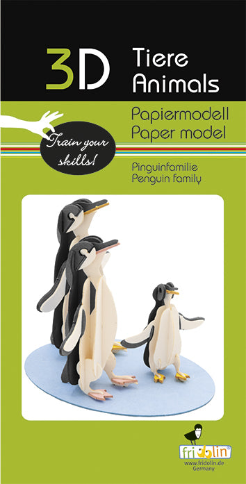 3D Paper Model Penguin Family