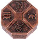 The Hanayama Cast News is a intricately designed mechanical puzzle featuring a hexagonal shape with engraved letters N, S, M, and S on its surfaces. The bronze finish gives it a vintage look, enhancing its aesthetic appeal. Ideal for puzzle enthusiasts, it offers a challenging and engaging experience as users work to unlock its secrets.