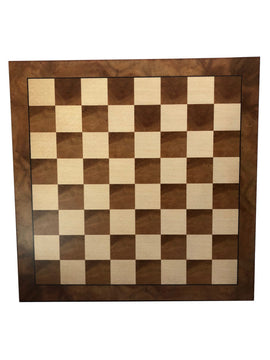 An elegant 18-inch camphor wood chessboard by Wood Expressions, featuring alternating light and dark squares in a classic checkered pattern, encased in a polished frame.