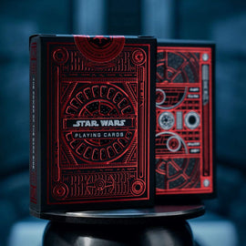 Star Wars Dark Side Card Deck by Theory 11 featuring striking red and black artwork. The deck showcases iconic Star Wars imagery with a unique design that represents the Dark Side.