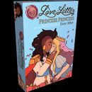 Love Letter Princess Princess game by RENEGADE GAMES STUDIOS. The box features beautifully illustrated characters, a prince and princess, sharing a romantic moment surrounded by flowers, embodying themes of love and relationships.